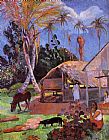 Paul Gauguin Famous Paintings - The Black Pigs